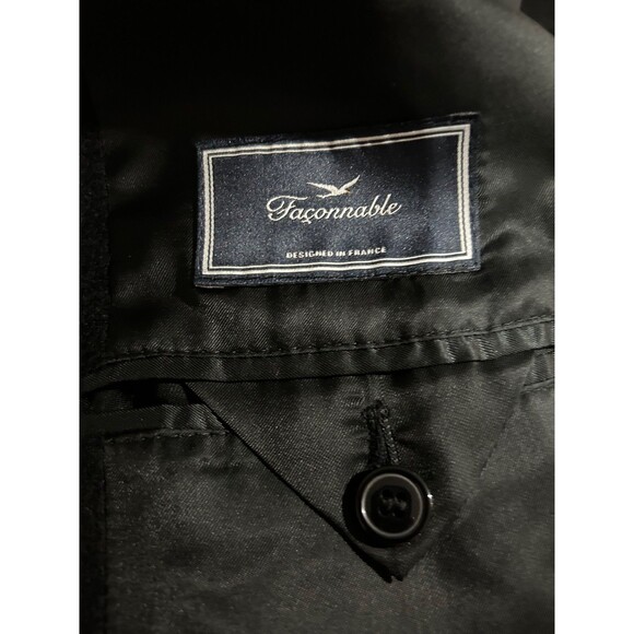 Faconnable Men’s 100% Cashmere Coat size 60L /50US Black Made in Poland - Picture 6 of 9